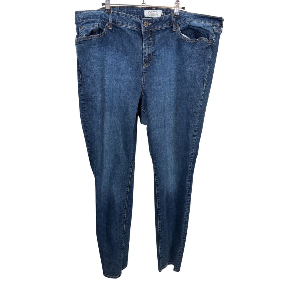 Torrid Skinny Jeans Womens 26XT Blue High Rise Dark Wash Stretch Extra Tall